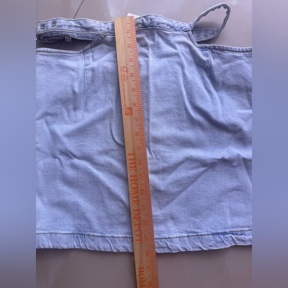 Revolve We Wore What Skirt Women M Denim Cut Out Mini Light Wash 90s Y2K Casual - Picture 9 of 14